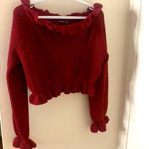 Off The Shoulder Bardot Knit Sweater